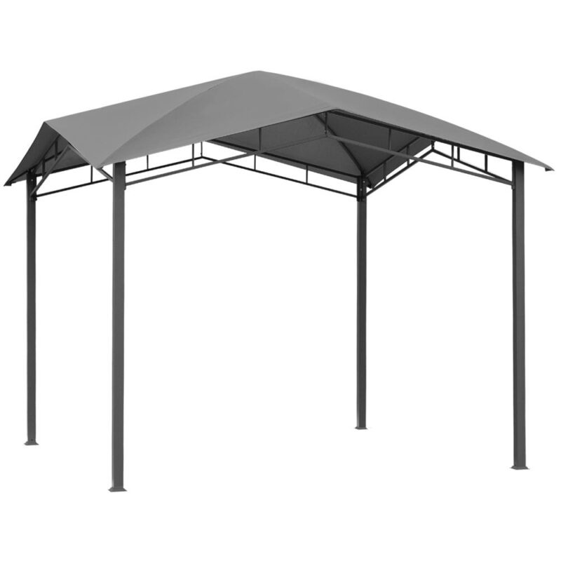 3x3m Grå trädgårdspaviljong Gazebo – UV-skyddstak för utomhusevenemang