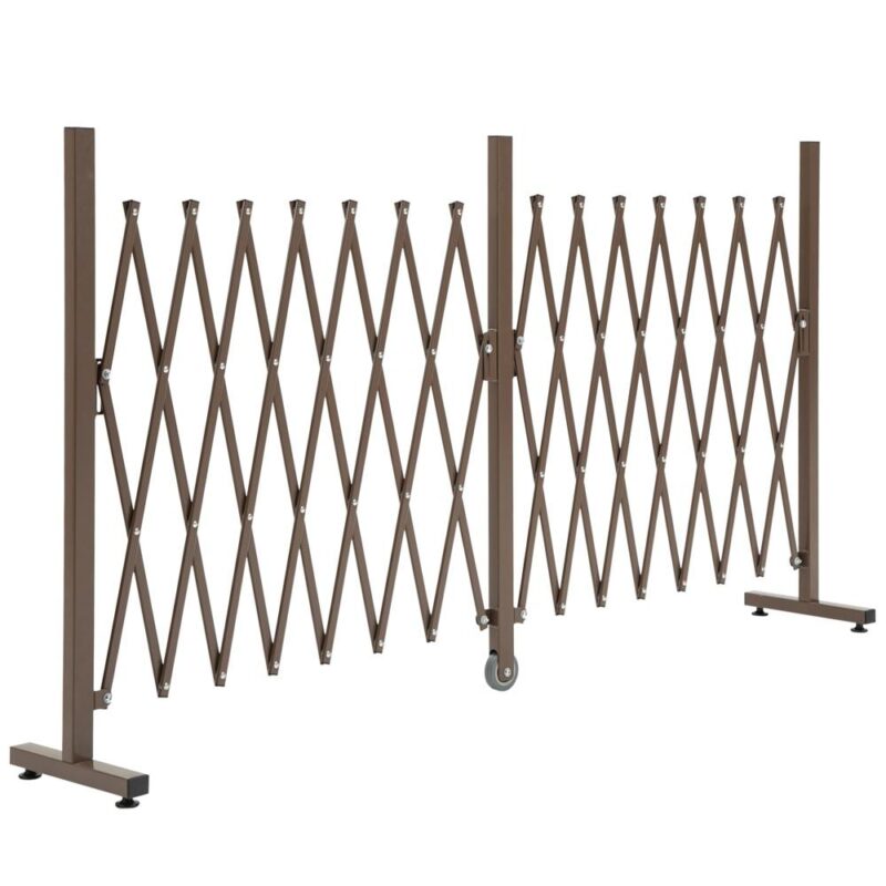 Förlängbar trädgårdsspaljé i aluminium, spärrport 52-405 cm Brun H103,5 cm