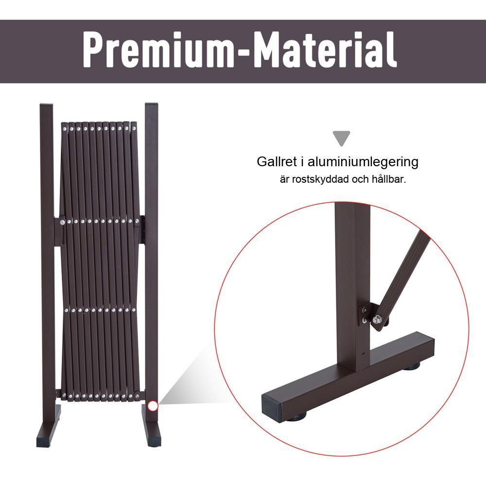 Utdragbar aluminiumsaxgrindspärr 35-300cm trädgårdsstaket