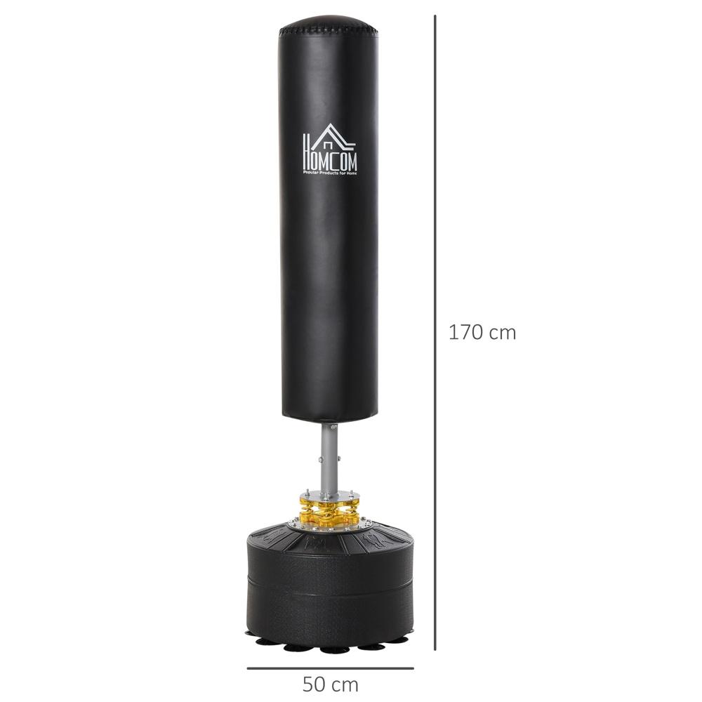 Stående Heavy Duty boxningspåse med sugkoppsbas för boxningsträning 170cm Svart