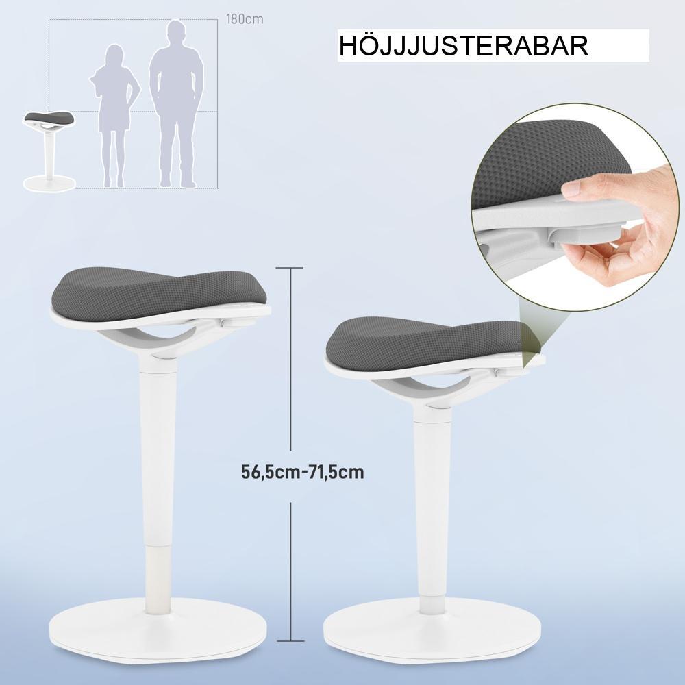 Ergonomisk kontorspall i mesh – höjdjusterbar, vridbar, aktiv sittstol för komfort