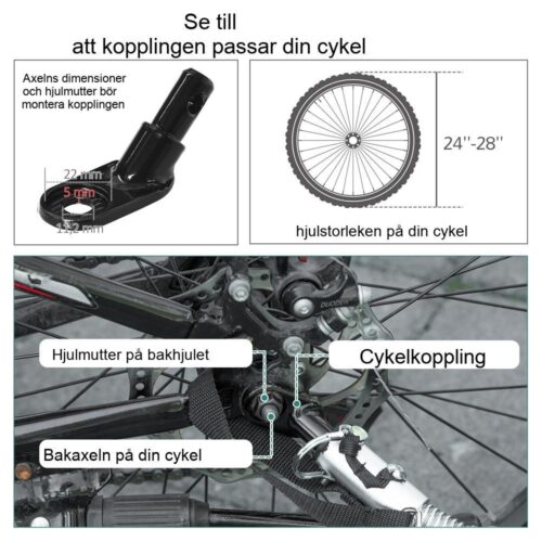 Röd 2-i-1 cykelvagn och vagn med förvaringsväska, reflektorer, 40 kg kapacitet