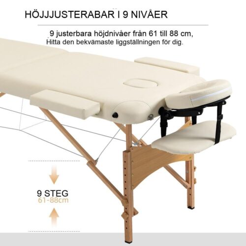 Höjdjusterbart massagebord – Bärbar hopfällbar spasoffa med nackstöd