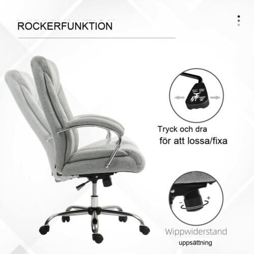 Ergonomisk kontorsstol med gungfunktion och justerbar höjd