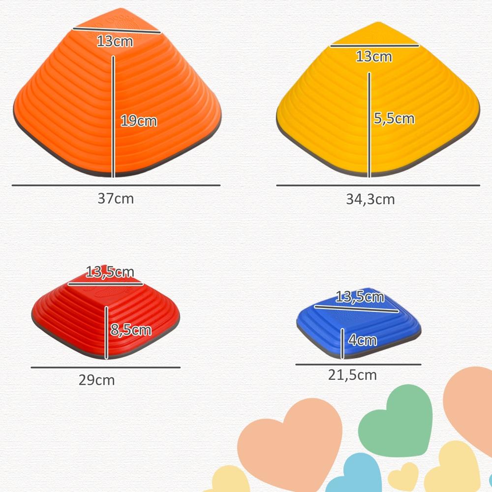 Färgglada staplande balansstenar för barn, sensorisk lek och koordinationsutveckling, upp till 80 kg lastkapacitet
