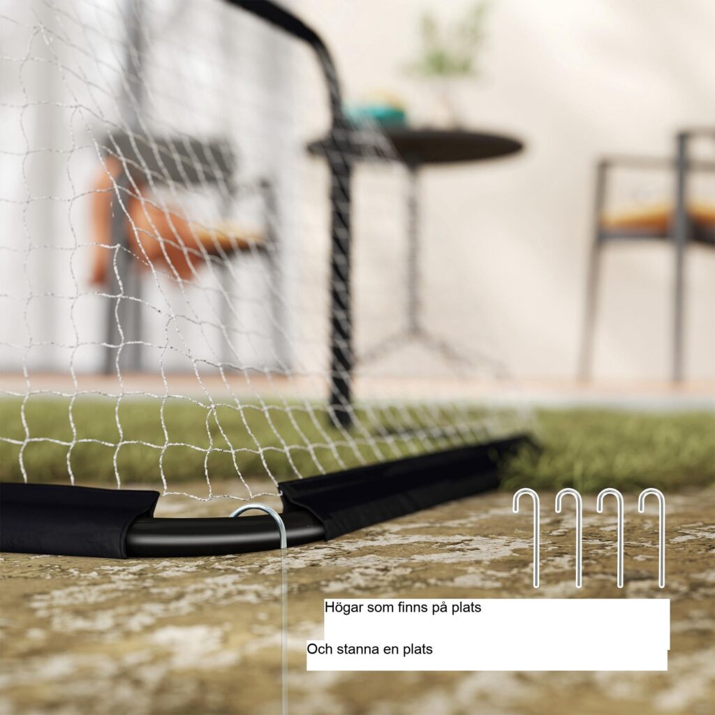 2-pack hopfällbara fotbollsmål med metallram – Hållbar och bärbar design för enkel montering, perfekt för barn och vuxna i trädgården eller på lekplatsen.