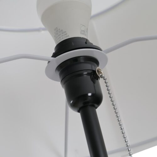 Modern golvlampa med E27-sockel, svart och vit, stål och polyester – snygg belysning för vardagsrum och sovrum