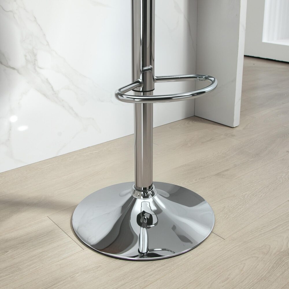 Set med 2 barstolar, höjdjusterbara och bekväma med robust stålram, fotstöd och 360° vridbar design i svart konstläder