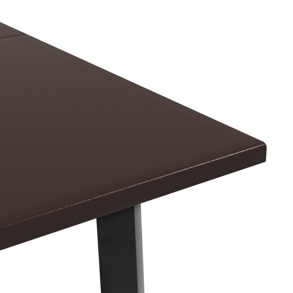 Fyrkantigt trädgårdsbord med paraplyhål för skugga och komfort | Stålkonstruktion, 100x100x72cm, brun, hållbar och enkel montering