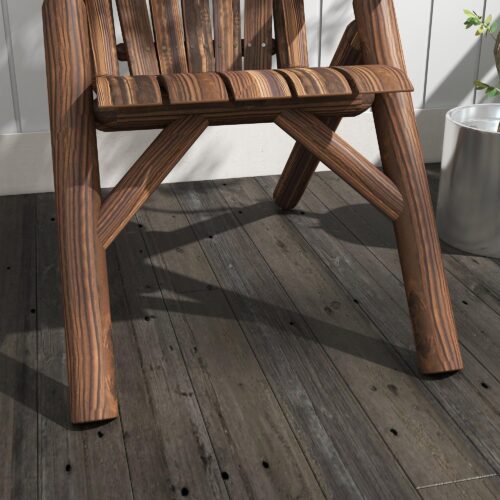 Ergonomisk Adirondack trädgårdsstol med hög rygg och armstöd – Slitstark grankonstruktion, enkel montering, perfekt för trädgård och uteplats