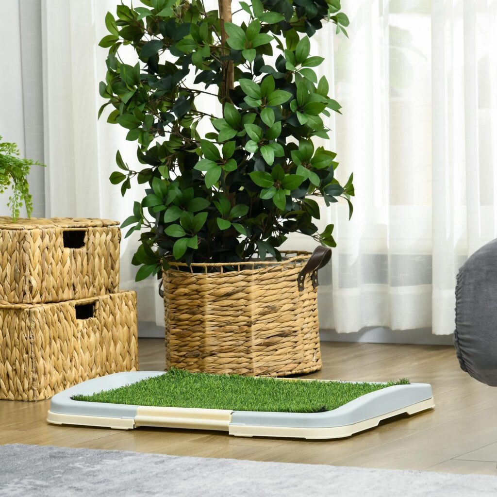 Puppy Toilet Matte med konstgräs – enkel träning och enkel rengöring, 3-lagers design för inomhus/utomhusbruk | 63x48.5cm Blå