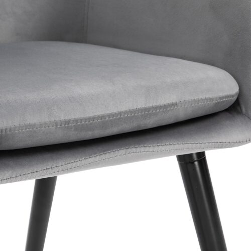 Sammet stoppade matstolar set med 2 med badkar design | Komfort och stil för kök och vardagsrum