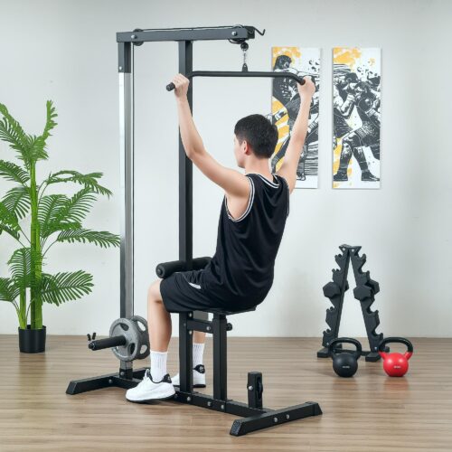 Justerbar fitnessstation för hemmagym med stålram | Riktar sig mot armar, ben och bålmuskulatur