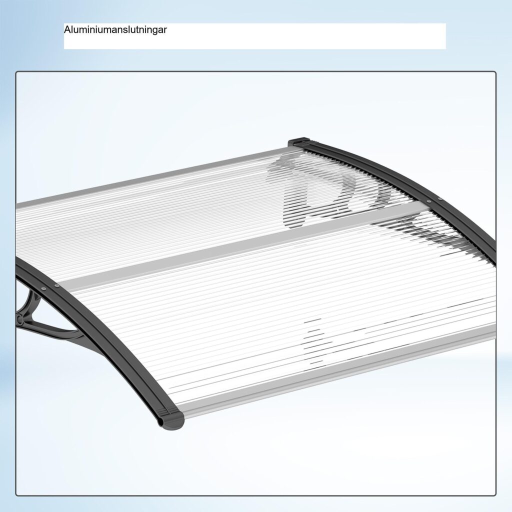 Kapell Ytterdörr Uteplats Kapell Monografi - Polykarbonat Transparent 75x100cm | Väderskydd och UV-beständighet | Robust konstruktion med kantlister i aluminium