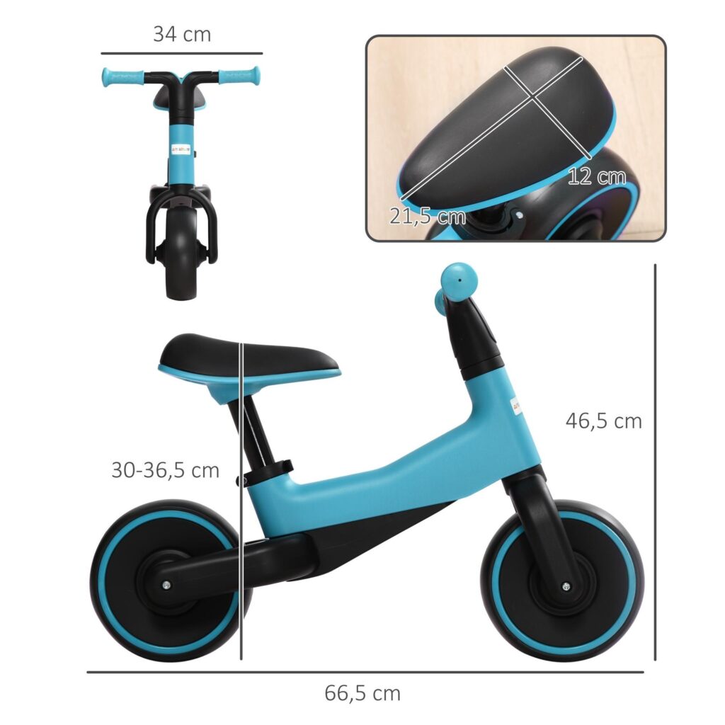 Springcykel för barn utan pedaler, justerbar sits (30-36,5 cm), lätt och kompakt | Helt slutna hjul för säkerhet, snabb montering