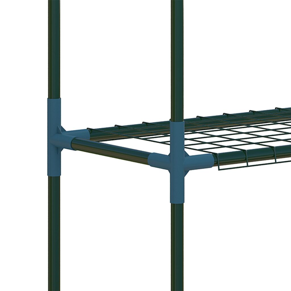 Växthylla Set med 2 | 4 nivåer blomkrukhållare för balkong / trädgård, robust stålkonstruktion med platsbesparande design, kraftig och lätt att montera