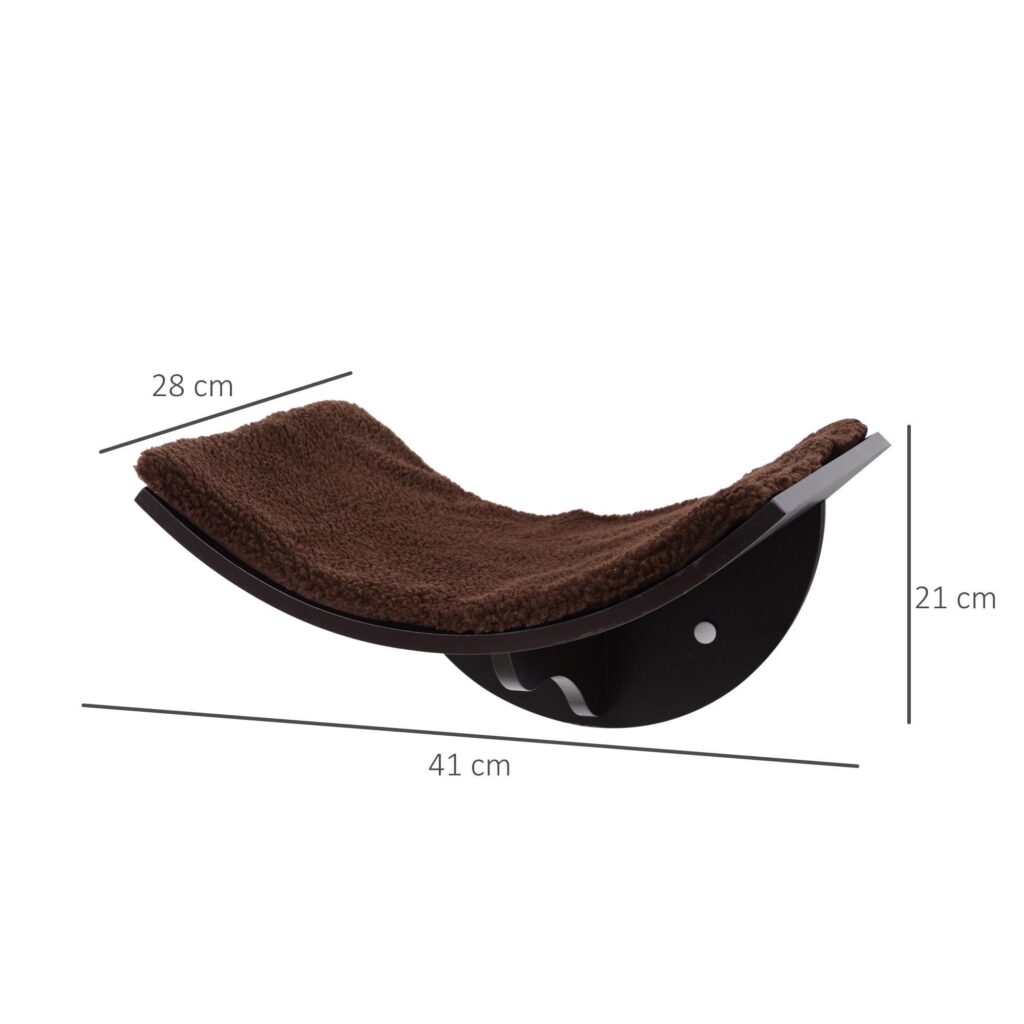 Mysig väggmonterad kattsäng med plyschbädd - sparar golvyta och böjd design för säkerhet | Enkel montering, slitstarkt MDF-material (41x28x21cm)