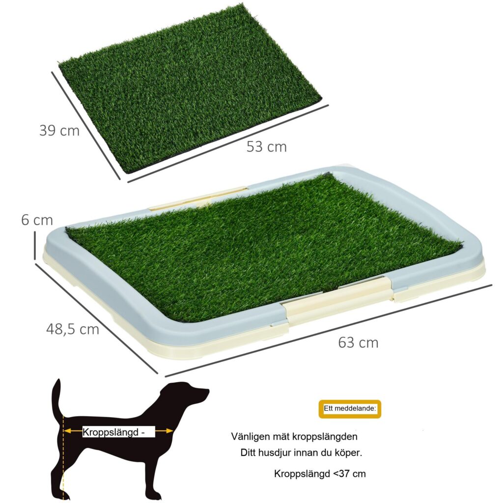 Puppy Toilet Matte med konstgräs – enkel träning och enkel rengöring, 3-lagers design för inomhus/utomhusbruk | 63x48.5cm Blå