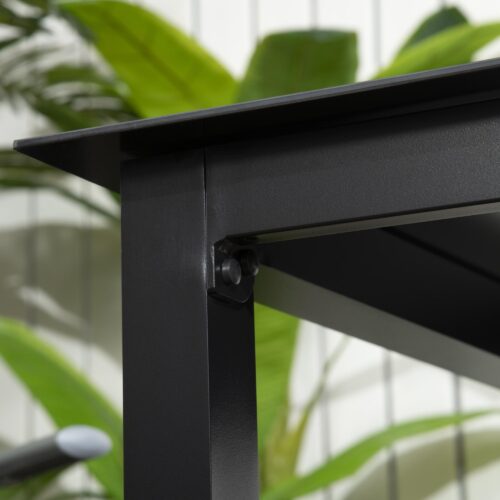Fyrkantigt trädgårdsbord för 4 | Ram i härdat glas och aluminium – lätt att rengöra, rostsäker, minimalistisk design – 80x80x74cm