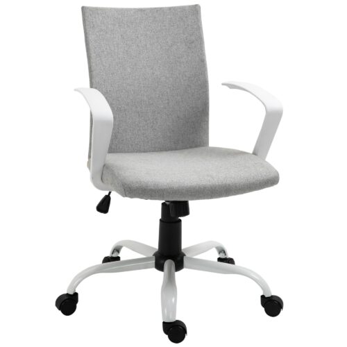 Ergonomisk kontorsstol med justerbar höjd och gungfunktion – 360 ° roterbar, maximal belastning 120 kg, andningsbar linnedesign