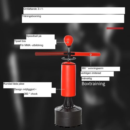 Set med boxningssäck i 3 delar med ställning, pump och handskar – effektiv boxningsträning hemma
