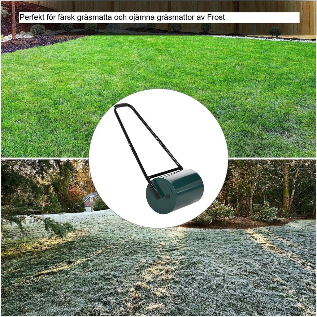 Kraftig justerbar vikt gräsrulle med robust metallkonstruktion - 30 cm arbetsbredd, enkel montering och förvaring
