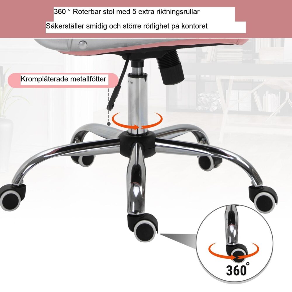 Ergonomisk chefsstol med diamantknappar – mjukt PU-läder, justerbar höjd