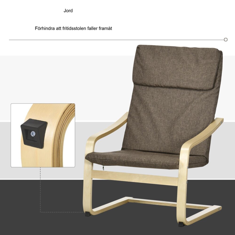 High-Comfort vilstol gungstol med kudde – Andningsbart linne look tyg