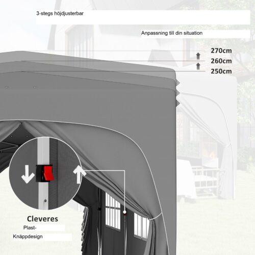 Vikbar UV-skyddspaviljong med vattenavvisande design-Stabilt vinterbeständiga pop-up-tält för utomhusevenemang, rymligt för 12-18 personer