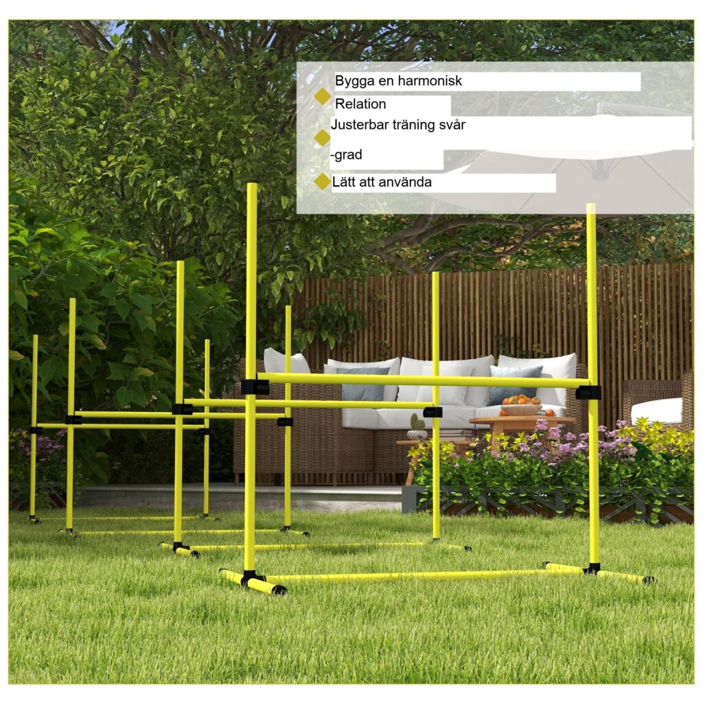 Agility Hinder Training Set for Dogs - Justerbar och bärbar med bärväska för effektiv hundträning