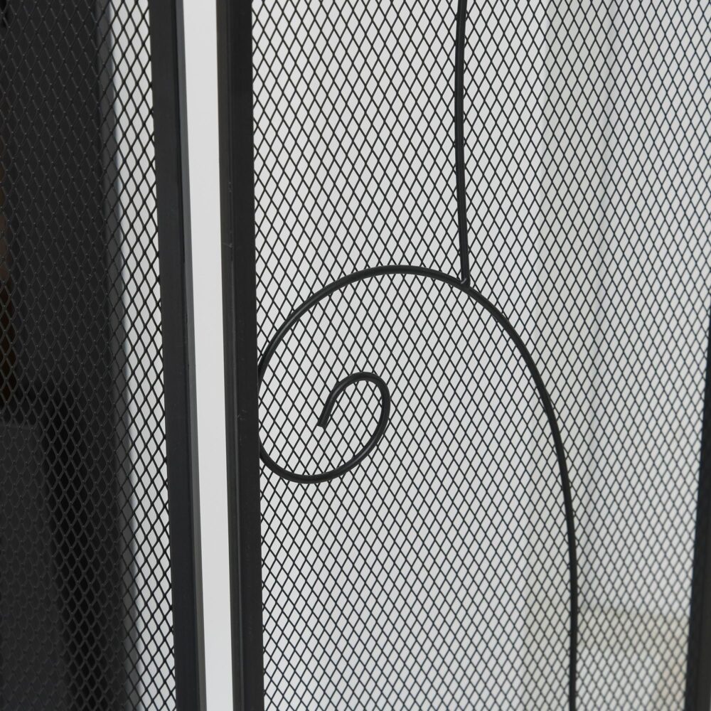 Öppen spis Galler | Tri-Fold Design | Robust metallkonstruktion | 132.5L x 76.5H cm | Enkel rengöring och förvaring