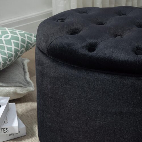 Modern stoppad förvaringsbänk med bekväma sittplatser och dold förvaring – elegant design för mångsidig användning
