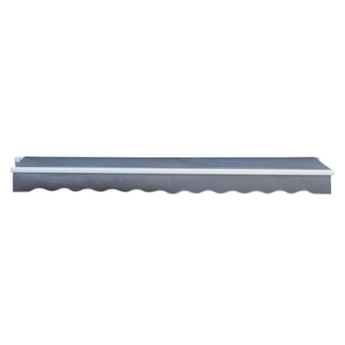 Balkongmarkis 3,5×2,5m aluminium/polyester, lutbar 5°-45°, skydd mot solljus och regn, handvevdrift, komplett set