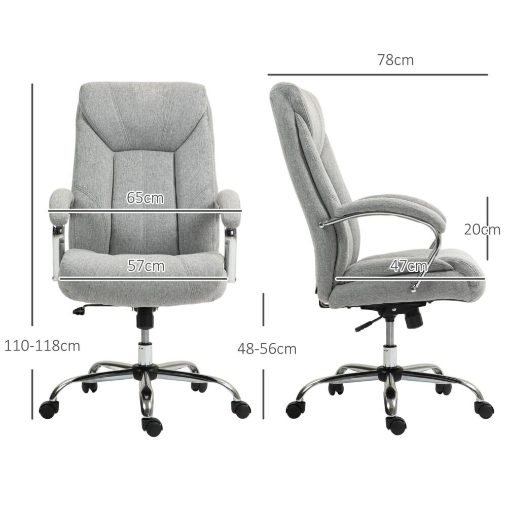 Ergonomisk kontorsstol med gungfunktion – justerbar höjd, snurrbar design och tyg som andas | 65x78x110-118cm