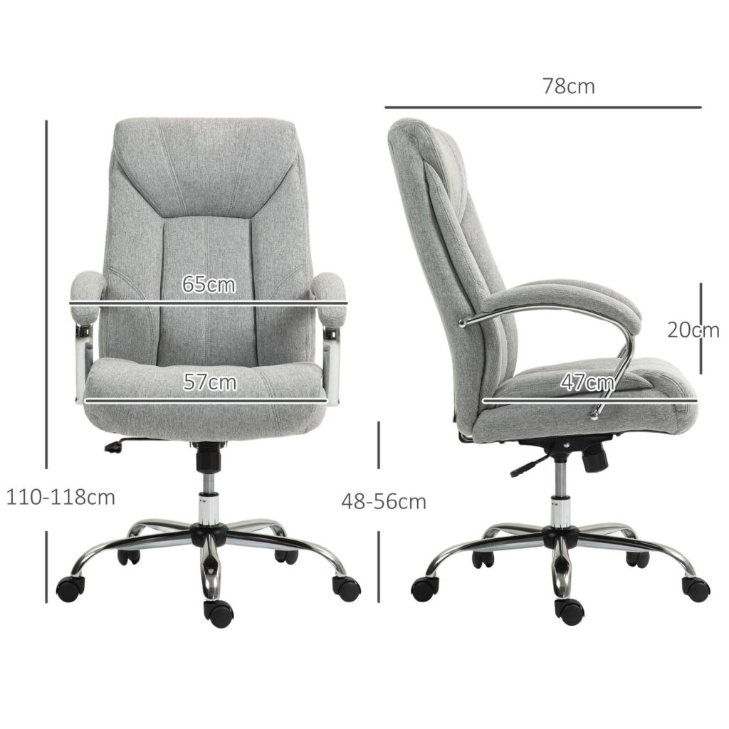 Ergonomisk kontorsstol med gungfunktion - justerbar höjd, snurrbar design och tyg som andas | 65x78x110-118cm