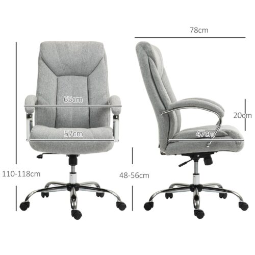 Ergonomisk kontorsstol med gungfunktion – justerbar höjd, snurrbar design och tyg som andas | 65x78x110-118cm