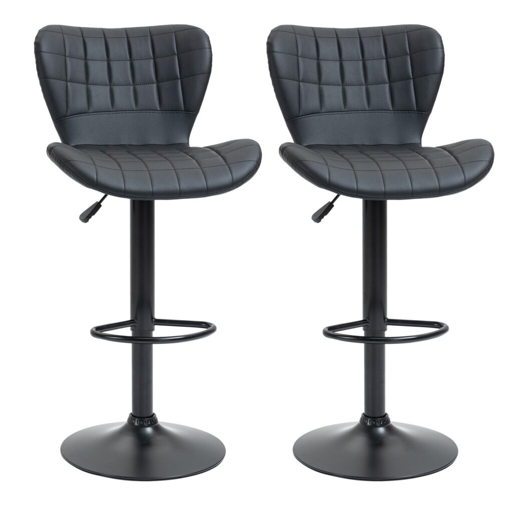 Retro Design Bar Chair Set of 2 - Höjdjusterbar för komfort och stil med stabil metallbas