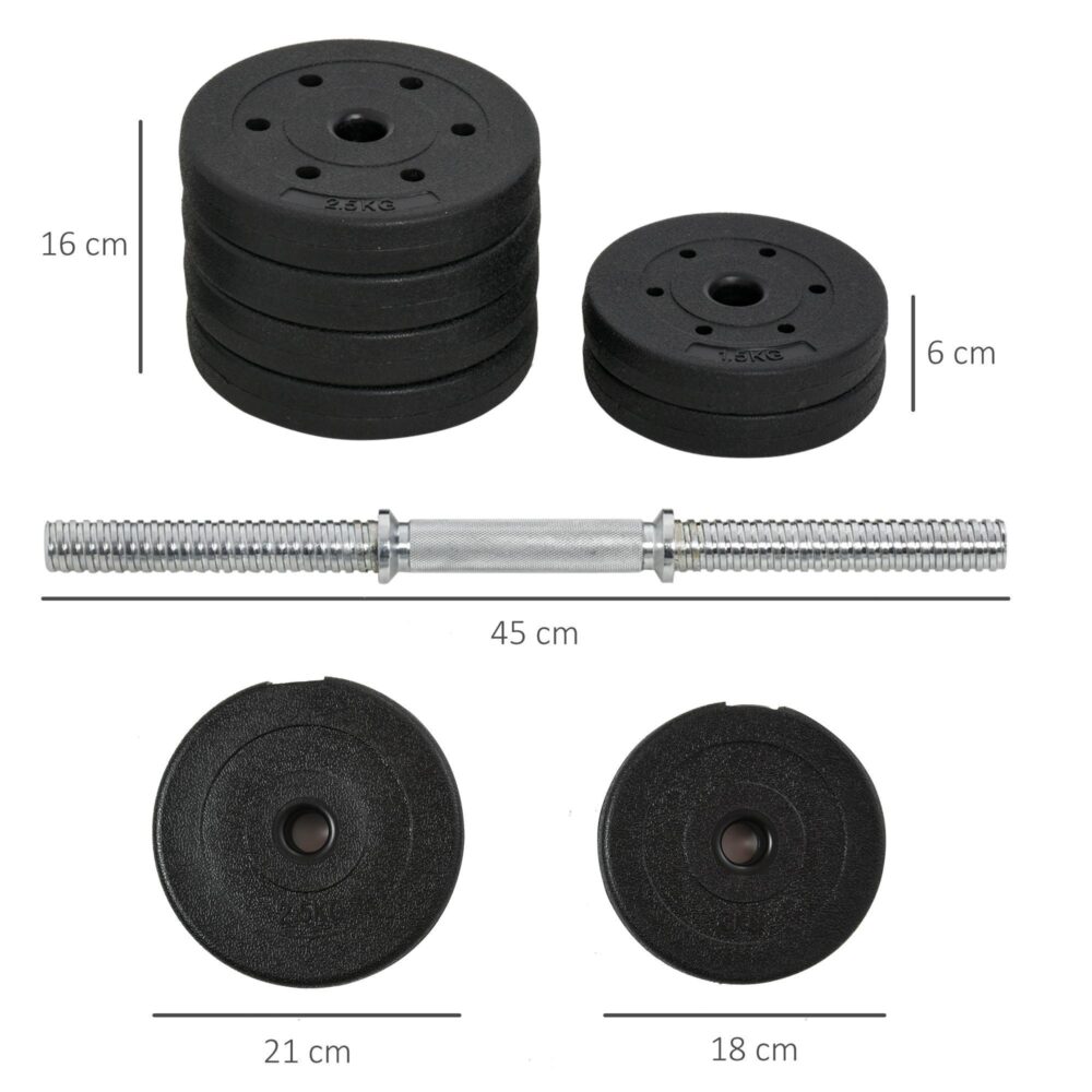 Hantelset 30KG – perfekt för styrketräning | Justerbara viktskivor och kompakt design | Slitstark stålkonstruktion med halkfria handtag