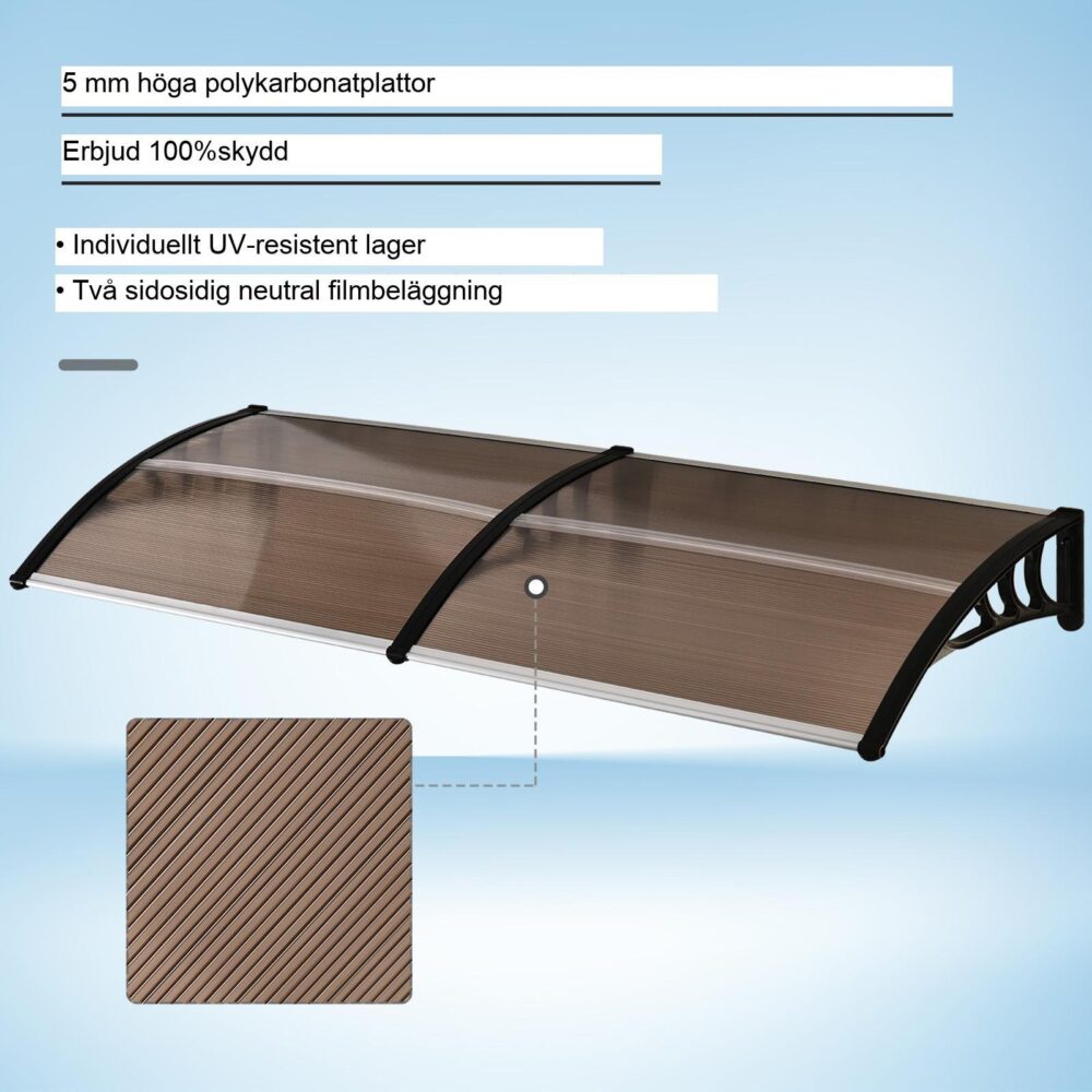 Monopitch kapell för ytterdörr – UV-skyddad, dubbel kapellkonstruktion med enkel installation