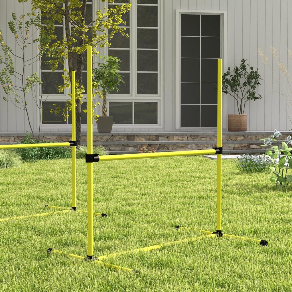 Agility Hinder Training Set for Dogs - Justerbar och bärbar med bärväska för effektiv hundträning