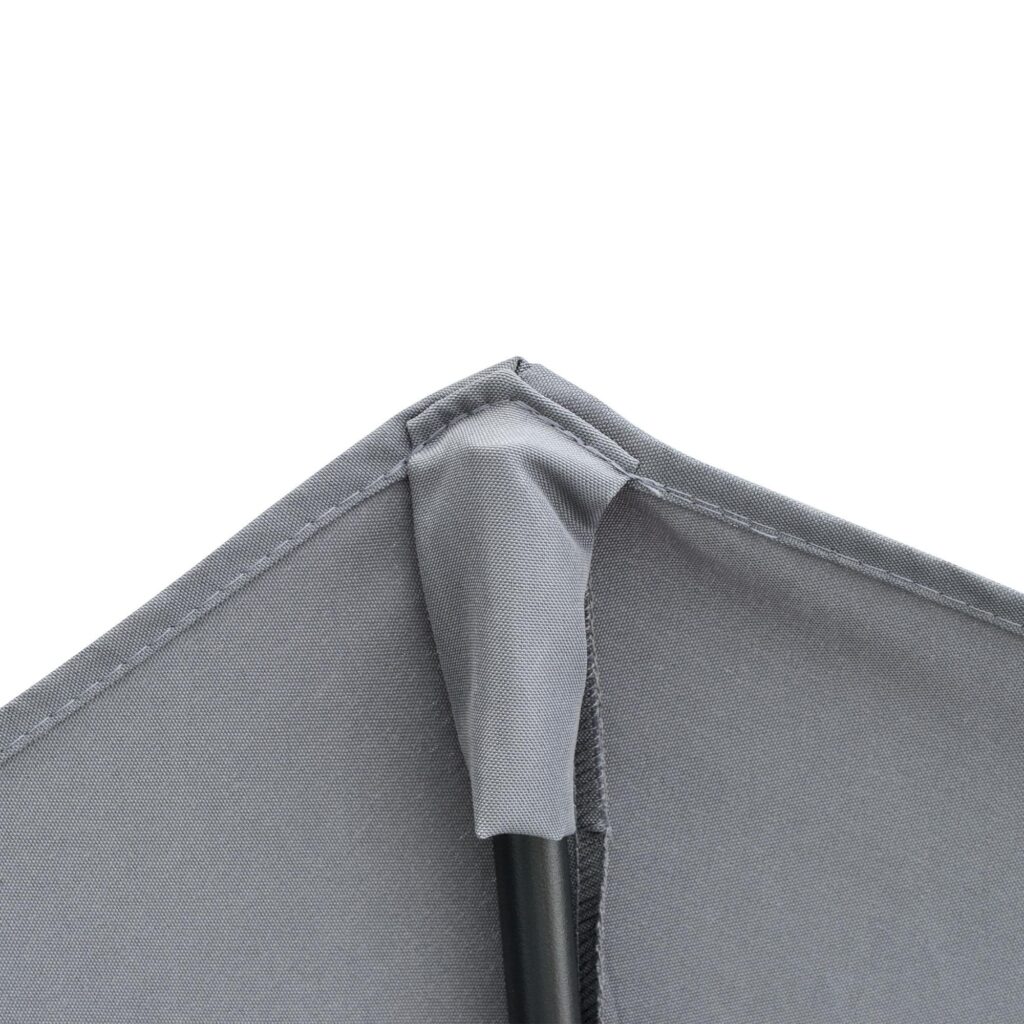 2x2m halvrunt parasoll med fäste, vattentät för trädgård och uteplats - mörkgrå, 100% polyester, robust stålram, stor skuggyta, vindbeständig design, enkel montering