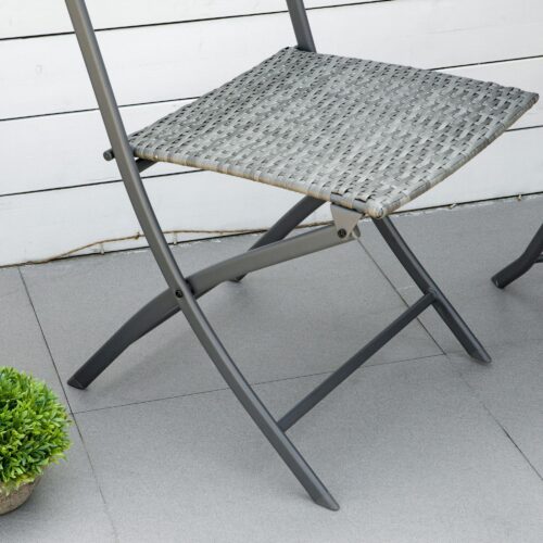 Poly Rotting Bistro Set för 2 | Väderbeständiga trädgårdsmöbler för balkong och terrass