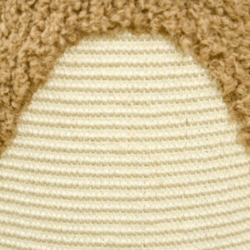 Scratching Barrel Cat Furniture med lekfull björndesign, två nivåer och grottor, sisal skrapyta, mjukt tyg i sammetslook, ingen montering krävs