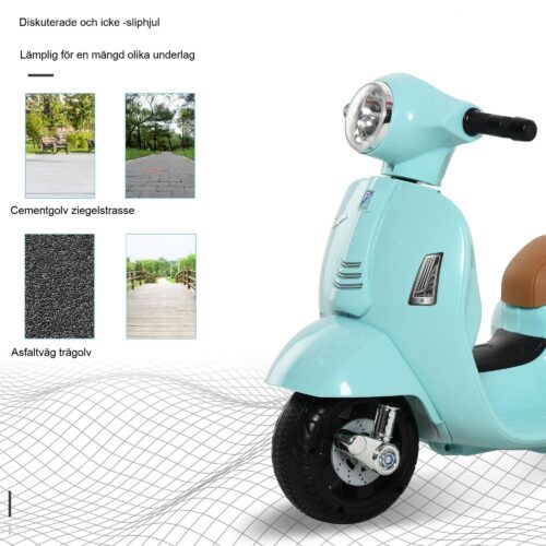 Officiellt licensierad VESPA barnskoter och motorcykel med fungerande strålkastare och horn för 1,5-3-åringar