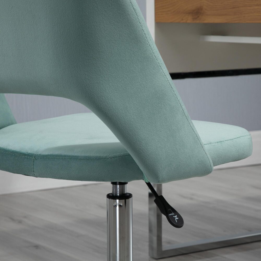 Ergonomisk skrivbordsstol med justerbar höjd – snurrbar kontorsstol i sammetsgrön