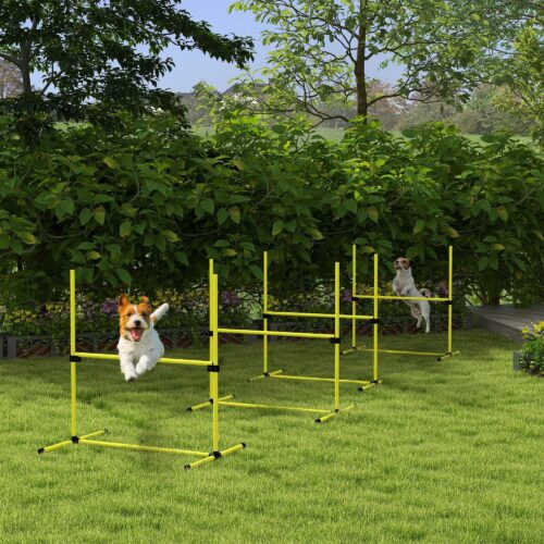 Agility Hinder Training Set for Dogs – Justerbar och bärbar med bärväska för effektiv hundträning