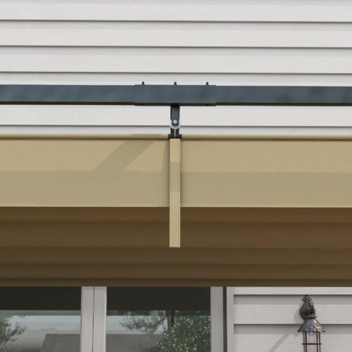 Pergola 3x2m trädgårdspaviljong med justerbart tak, robust metallram, vatten- och UV-beständig baldakin – Khaki