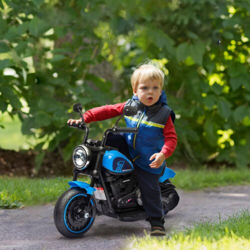 Elektrisk barnmotorcykel med avtagbara träningshjul för säkra hastigheter upp till 3 km/h – Robusta pölvänliga däck och upplysta lampor