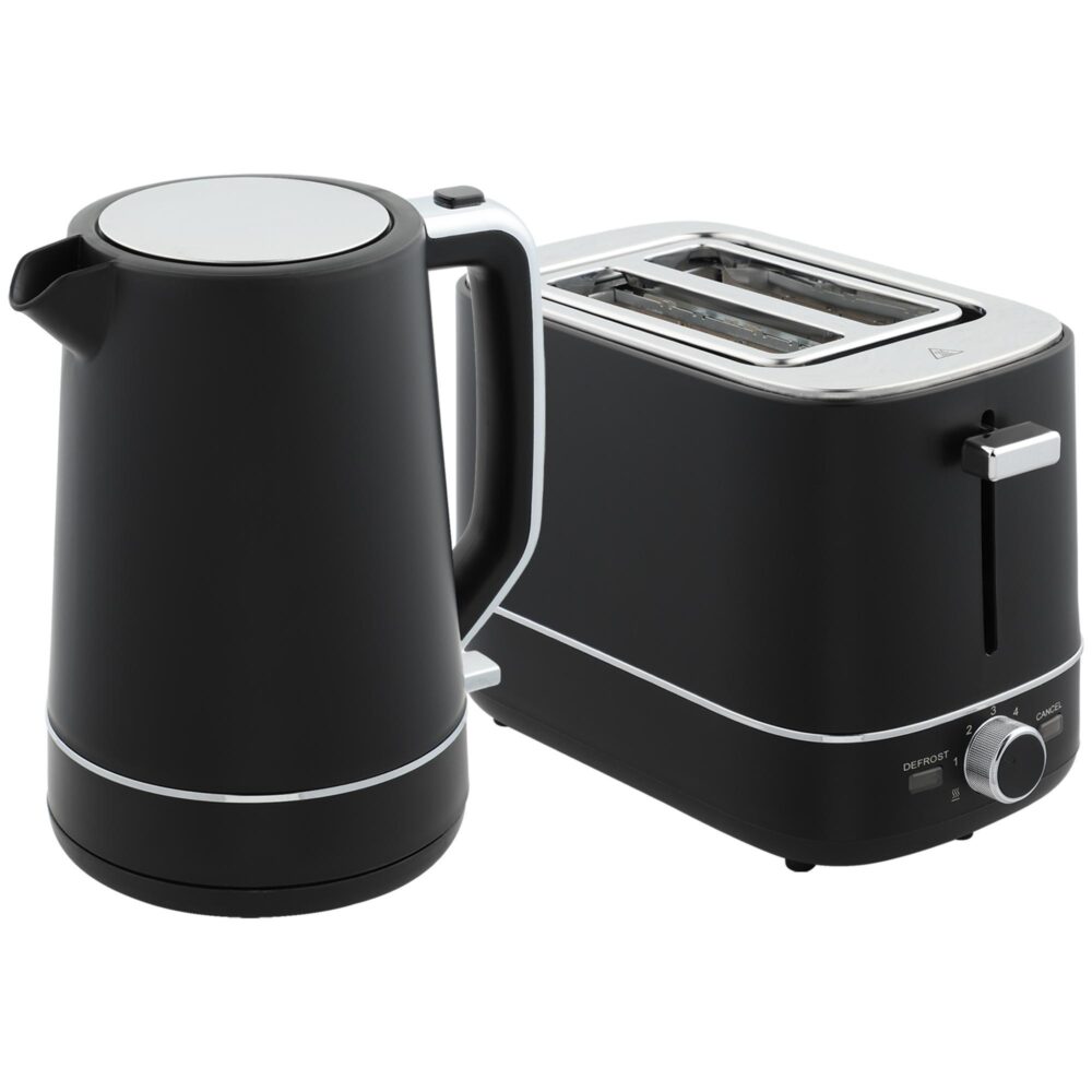 Kettle Toaster Set 2200W | Hög kapacitetsvatten med 1,7L och mångsidig brödrost med 6 brunnivåer, enkel rengöring, enhandsoperation, modern design