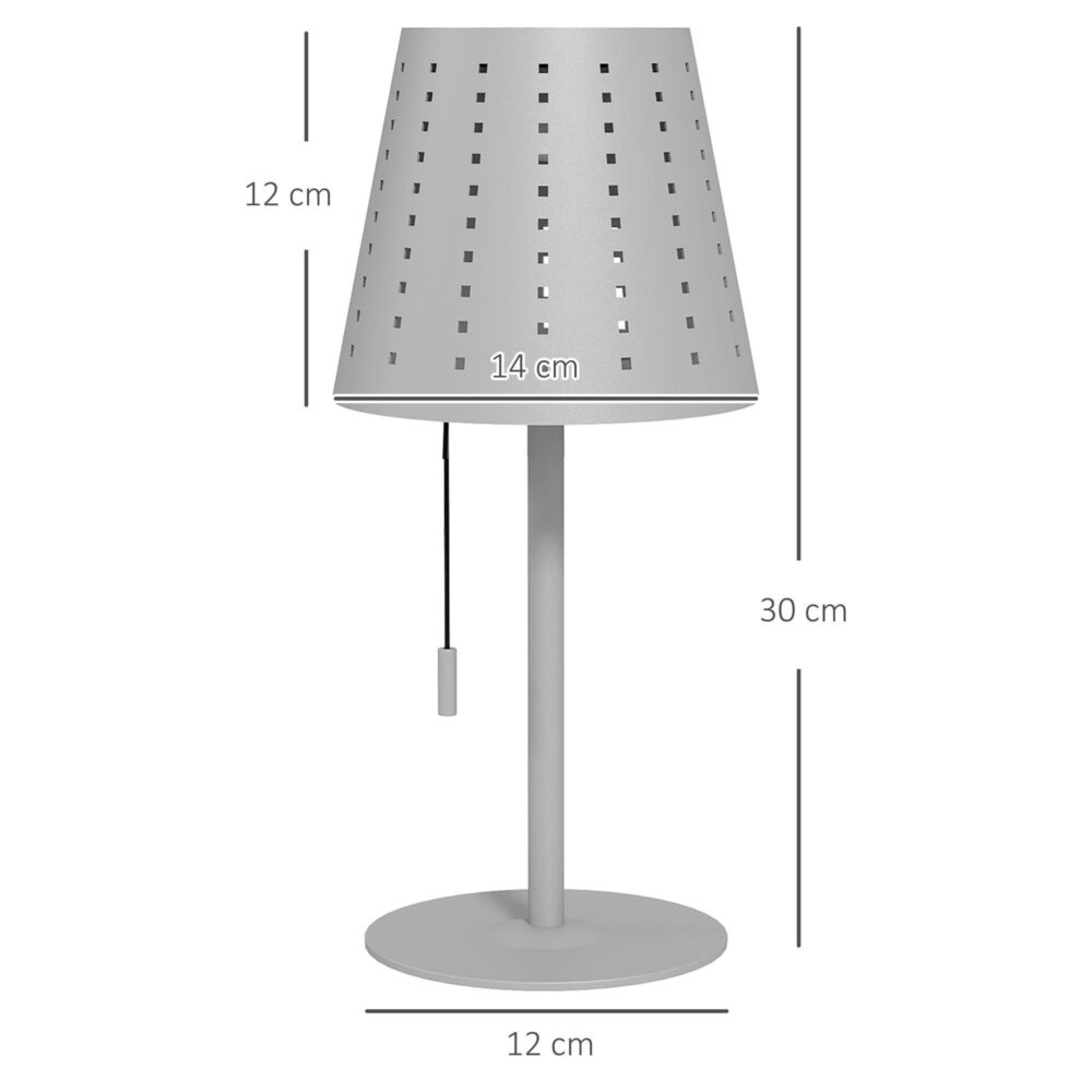 Solar Bordslampa Dimbar LED med Solar och USB-laddning, Bärbar, IP44 Vattentät